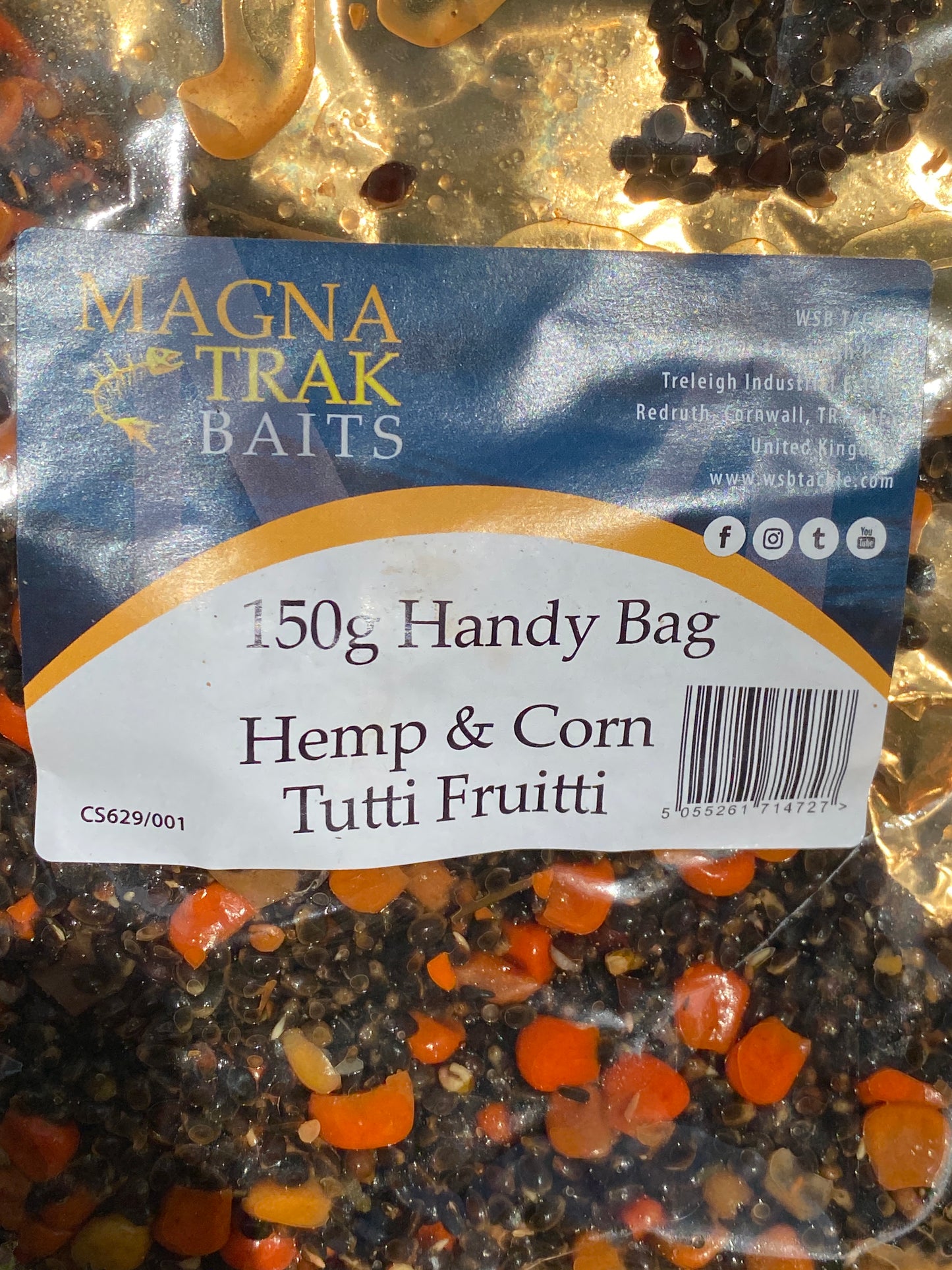 Carp & Coarse Fish Attractant – Magntrak Baits Handy Bag 150g, Tutti Fruitti Hemp & Corn