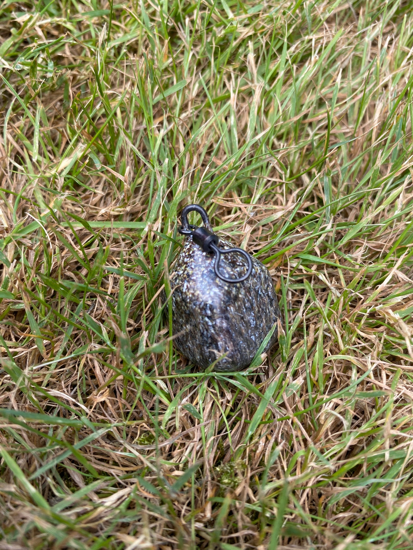 Fishing weight on grass