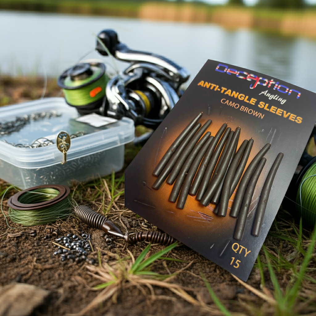 Deception Angling - Anti Tangle Sleeves - Camo Brown - 15 pack