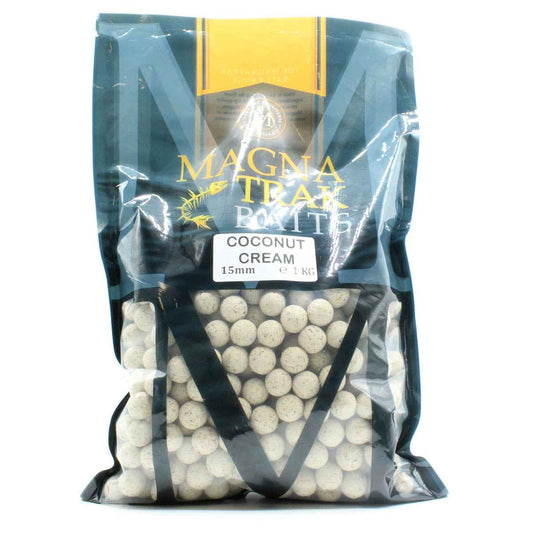 Magnatrak Baits Coconut Cream Shelf Life Boilies 15mm – 1kg Pack