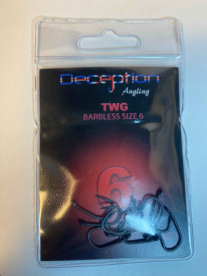 Deception Angling - Barbless Hooks - Wide Gape with Inturned Eye