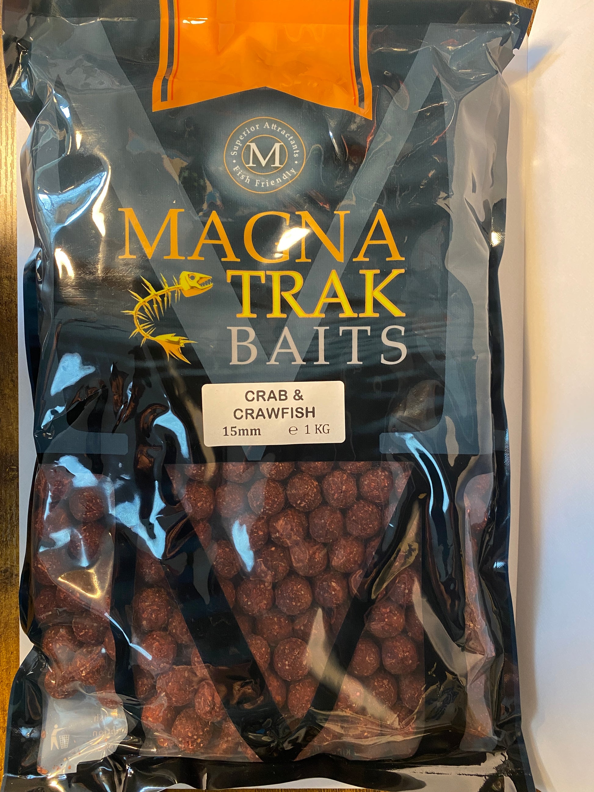 Bag of Magna Trak Baits with visible branding and product details.