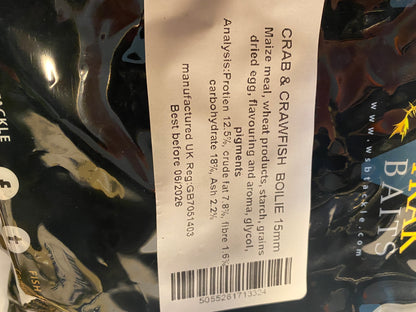 Close-up of a label on a Magnatrak Baits product packaging.