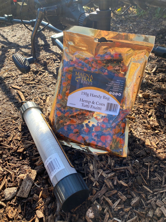 Carp & Coarse Fish Attractant – Magntrak Baits Handy Bag 150g, Tutti Fruitti Hemp & Corn