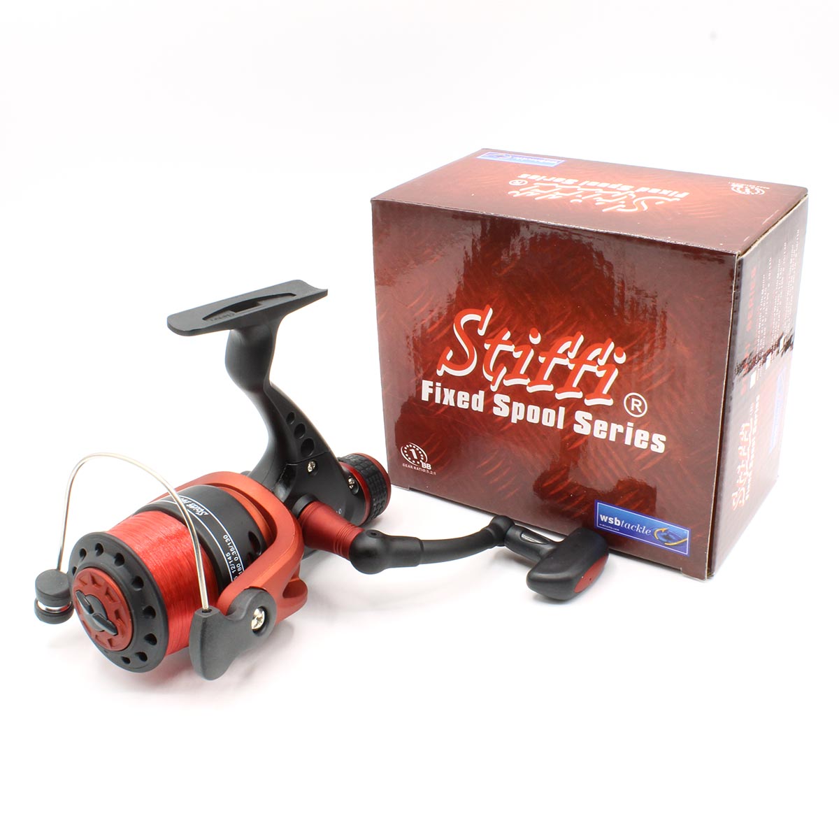 WSB Tackle Stiffi 140 Fixed Spool Fishing Reel – Loaded with 12lb Mono